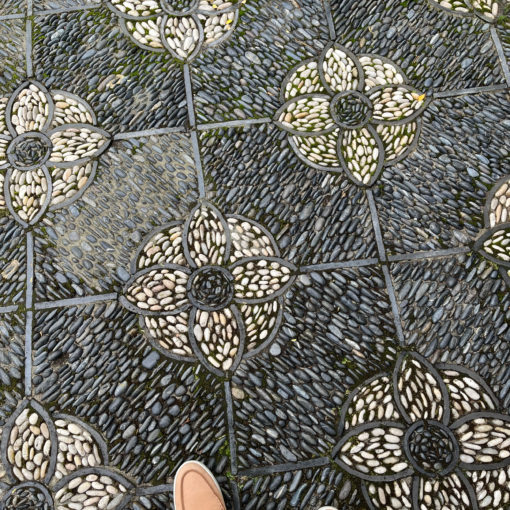 Photo of a stone pathway at the Lan Su Chinese Garden.